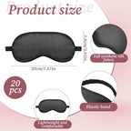 20 Pieces Silk Sleep Mask with Adjustable Strap, Women Men - Image 2