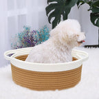 ABenkle Small Basket with Handles, Boho Decorative Rope Woven Dog Cat Toy - Image 3