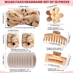 16 Pcs Skincare Headband Set, Face Washing Headband - Image 2