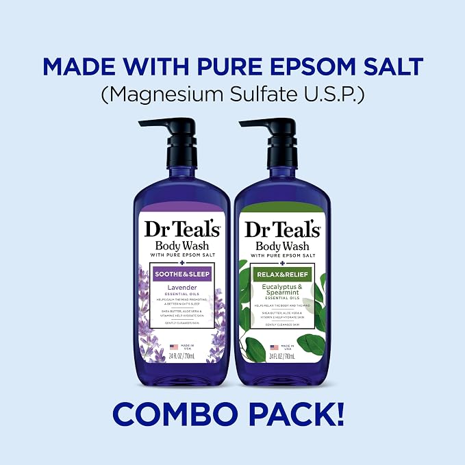 Dr Teal's Body Wash with Pure Epsom Salt, Lavender & Eucalyptus, 24 fl oz - Image 2