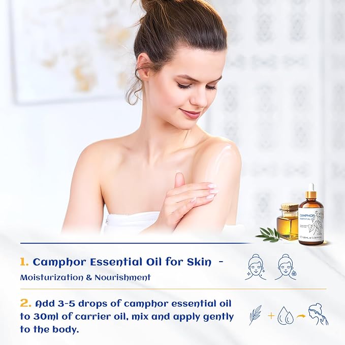 HIQILI 100ML Camphor Essential Oil Pure, 100% Undiluted - Image 3