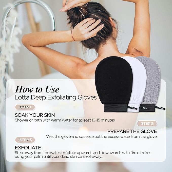 LOTTA Exfoliating Gloves for Dead Skin Removal & Skin Cell Renewal, Vegan - Image 6