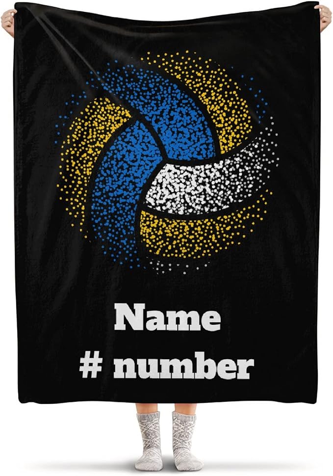 Custom Volleyball Blanket, Personalized Sport Throw by Padumuttara