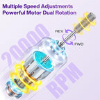 Professional Electric Nail Drill 2000mAH Portable Cordless Electric Nail File - Image 4
