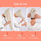 YFONG 2 Pack Microfiber Hair Towel Wrap - Image 6