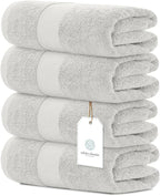 White Classic Luxury Bath Towels Set of 4 Large by WhiteClassic