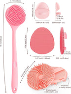Manmihealth Silicone Back Scrubber & Soft Bath Glove Set 4 PCS, - Image 2