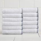 Great Bay Home Blue/White Washcloth Set by GreatBayHome