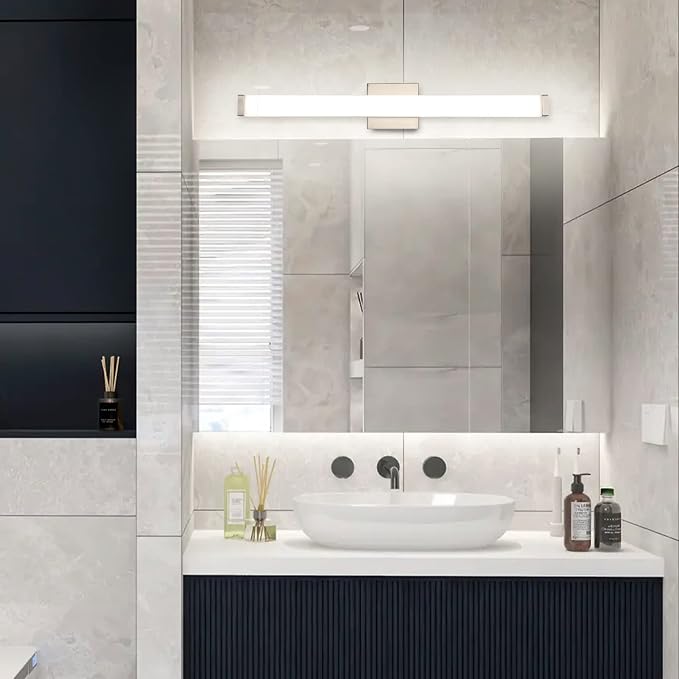 Bathroom Vanity Light Brushed Nickel Square LED 24 inch 14W 4000K Natural White - Image 7