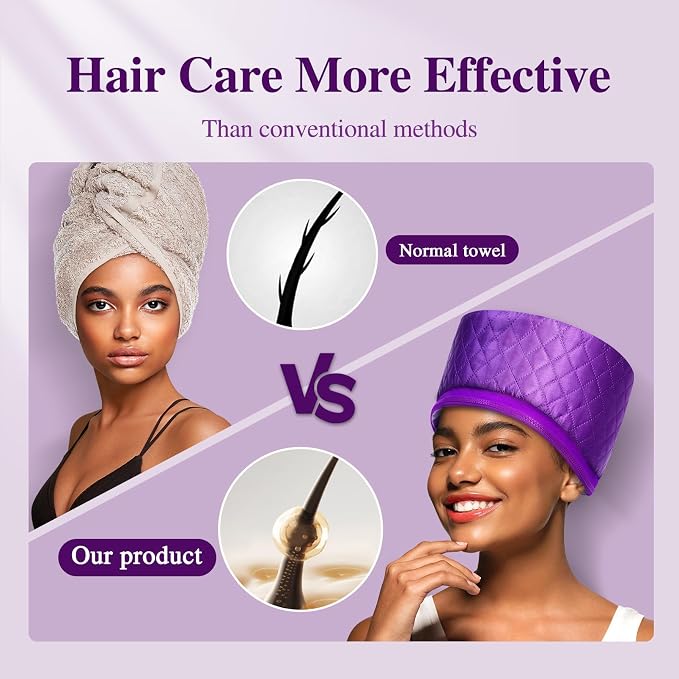Thermal Steam Cap for Natural Hair Treatment: 10-Level Heating Cap for Deep - Image 2