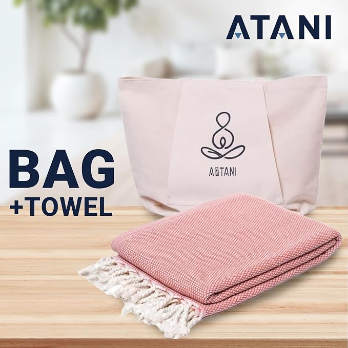 ATANI 69x35 in Oversized Turkish Beach Towel Set - Image 2