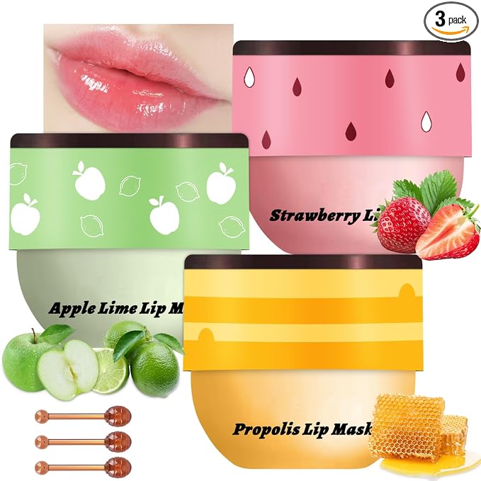 3 PCS Bee Honey Pot Lip Balm & Mask Set A by LemonSac