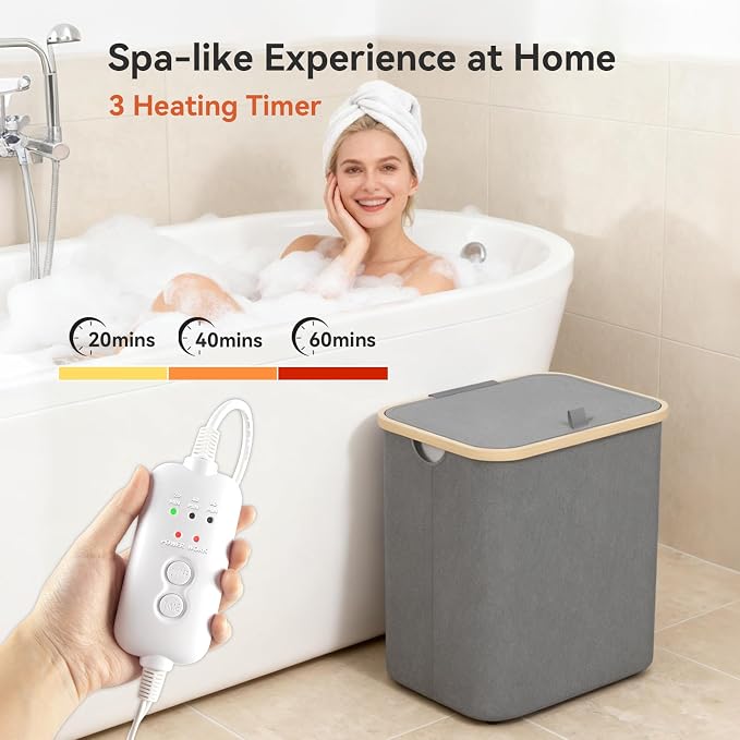 Towel Warmer & Laundry Basket 2-in-1, Foldable Towel Warmer - Image 4