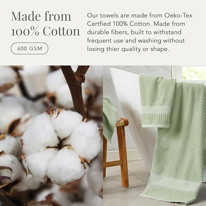 NY Loft 100% Cotton 4 Pack Bath Towel Set| Super Soft & Absorbent Quick-Dry - Image 4