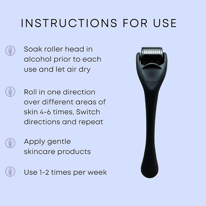 Derma Roller Microneedling Roller, 0.25mm Stainless Steel, Roller - Image 6