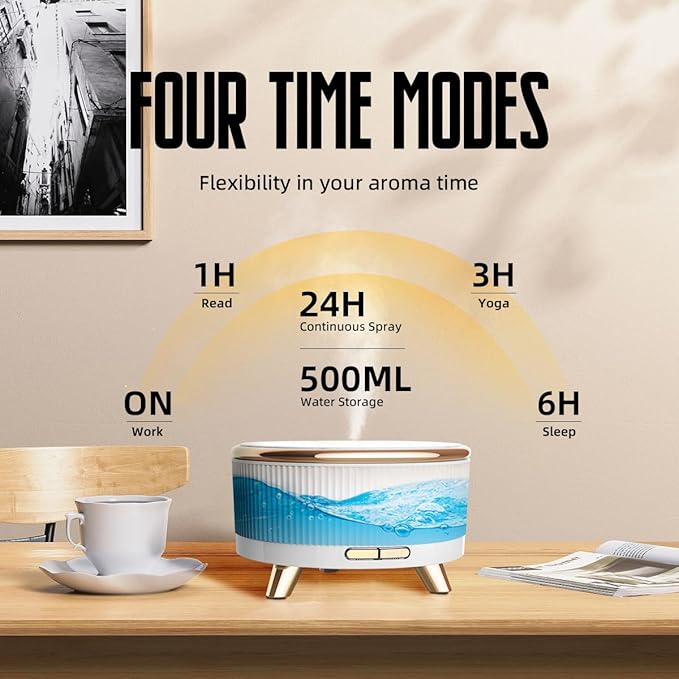 500ML Large Capacity Essential Oil Diffuser, Ultrasonic Aromatherapy Diffuser - Image 2