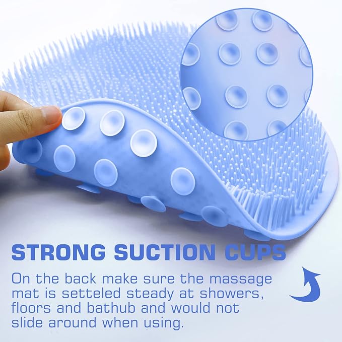 Shower Foot Scrubber Mat Back Washer Back Exfoliating Bath Wash Pad Wall - Image 5