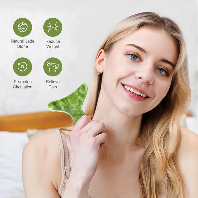 Jade Stone Gua Sha Massage Tool Set Larger Guasha Board - Image 2