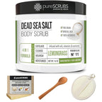 pureSCRUBS Premium Lemongrass Dead Sea Salt Body Exfoliator Scrub, Full - Image 8