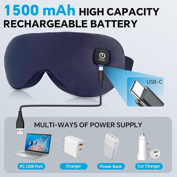 Cordless Heated Eye Mask for Dry Eyes Relief, - Image 7