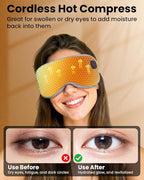 Cordless Heated Eye Mask with 1500mAh Large Battery, 4 Heat Levels & 100% - Image 3