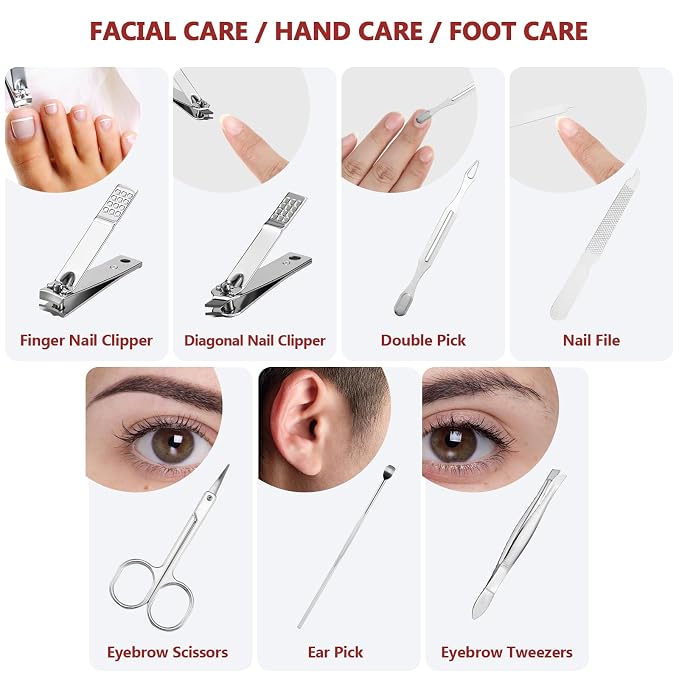 12 Set Manicure Set Bulk Mini Manicure Nail Clipper Kit 7 in 1 Stainless Steel - Image 6
