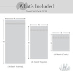 100% Cotton Bath Towel Set of 18-4 Bath Towels, 6 Hand Towels, 8 Wash Cloths - Image 5