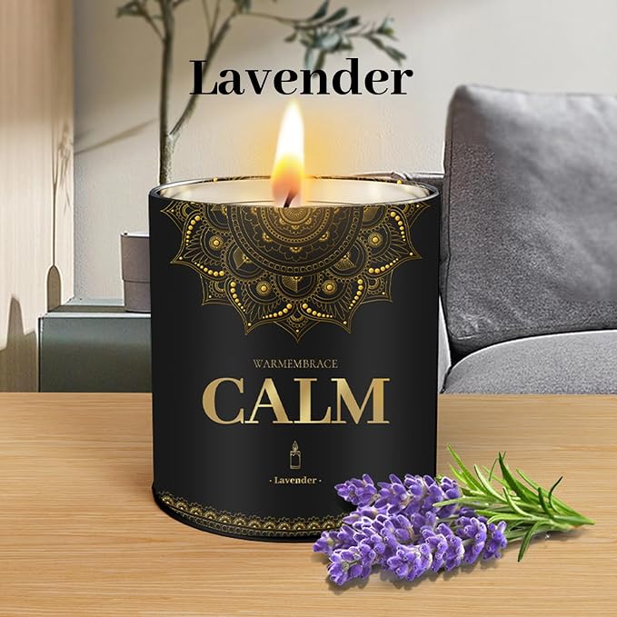 WarmEmbrace Lavender Scented Candles, 9 Oz Jar Candles - Image 3