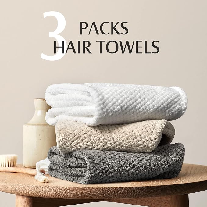 YFONG 3 Pack Large Microfiber Hair Towel Wrap, Thick Hair, Super Absorbent Hair - Image 6