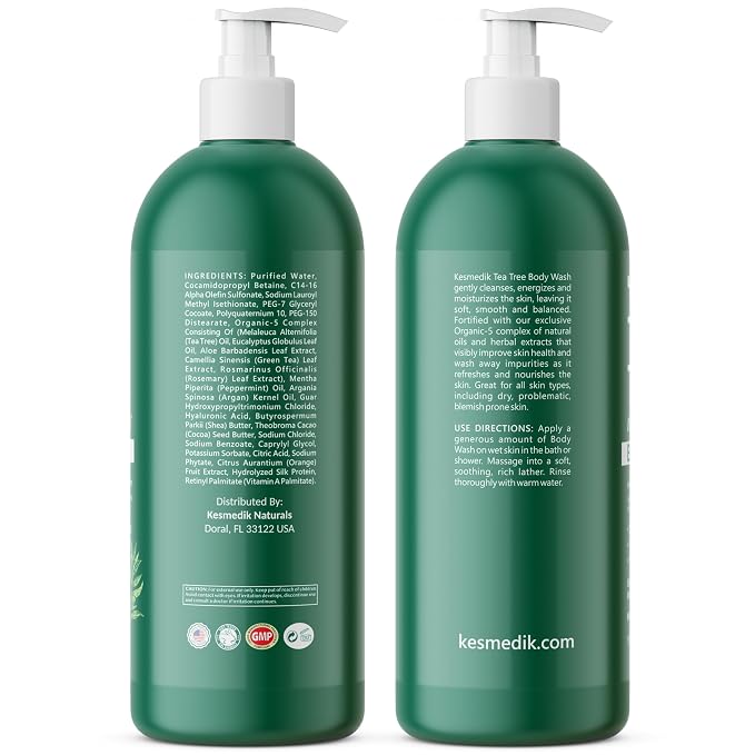 KESMEDIK Tea Tree Body Wash MaxTherapy, Itchy Skin Relief, Tea Tree Oil Soap - Image 8