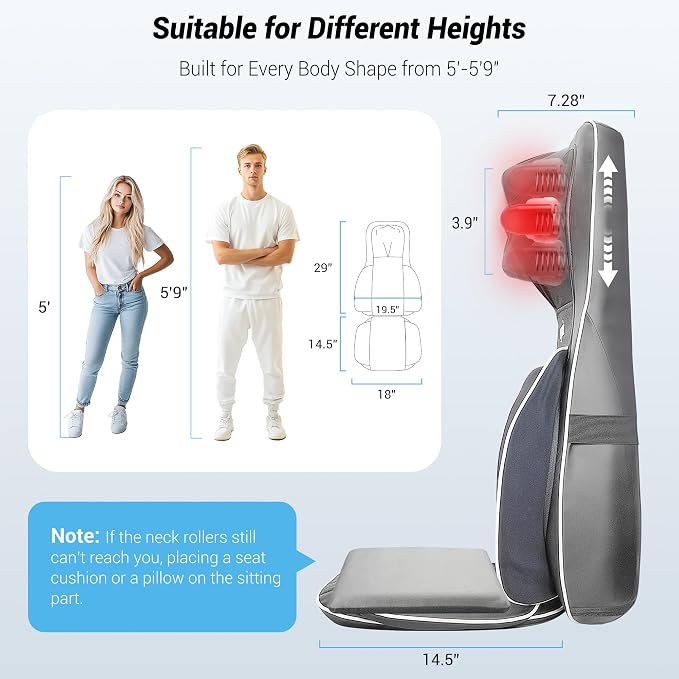 Mynt Back and Neck Massager for Pain Relief Deep Tissue, 3D Shiatsu Acupressure - Image 9