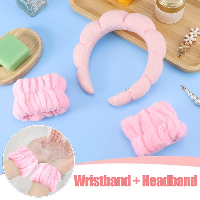 WSICSE Sponge Pink Spa Headband - Image 6
