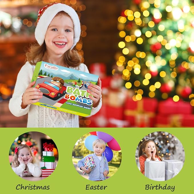 Bath Bombs for Kids with Toys Inside, 9 Pack Handmde Bath Bombs Set with - Image 7