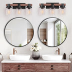 Farmhouse Vanity Light Fixtures, 3-Light Rustic Bathroom Lights Over Mirror - Image 2