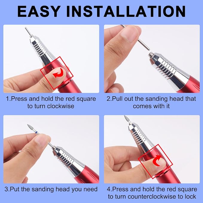Diamond Nail Drill Bits Efile Cuticle Drill Bit Nail Buffer Bit Russian - Image 5