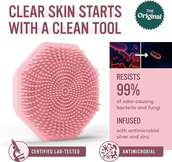 Sud Scrub® Antimicrobial Silicone Face Scrubber, 1 Pack, Gentle Face Exfoliator - Image 2