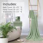 8-Piece Green Bath Towels Set, 2 Oversized Large Bath Towels Sheet, 2 Hand - Image 6