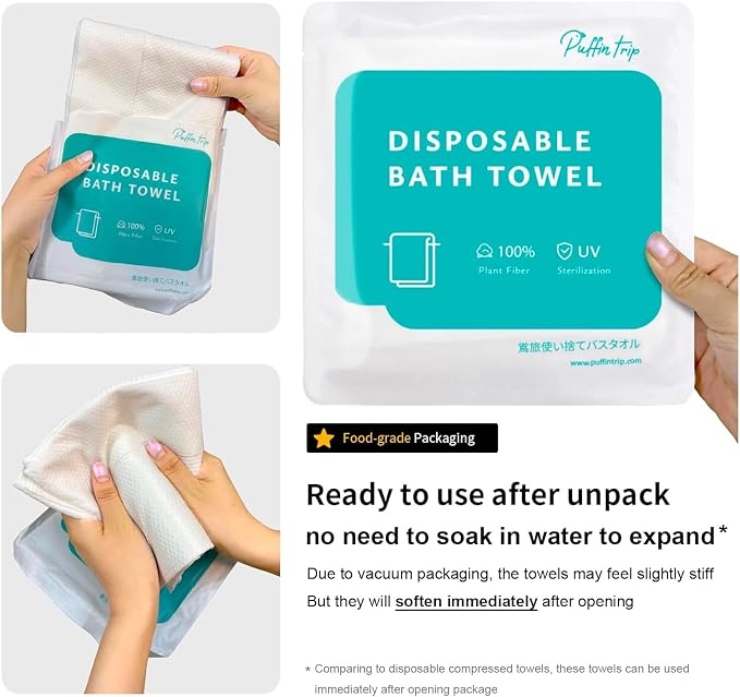 10 Pack Disposable Bath Towels Durable Large Portable Thicken Camping Towels - Image 2