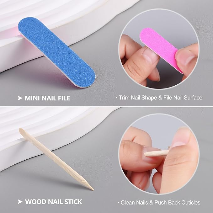 SUTOKAKA 20Pcs Press On Nail Tools Kit, Disposable 5-in-1 Nail Prep Application - Image 4