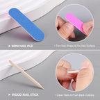 SUTOKAKA 20Pcs Press On Nail Tools Kit, Disposable 4-in-1 Nail Prep Application - Image 4