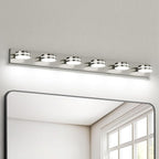 6-Light Nickel Bathroom Vanity Light Over Mirror, LED Vanity Lighting Fixtures by BATHROOMLIGHTINGFIXTURES