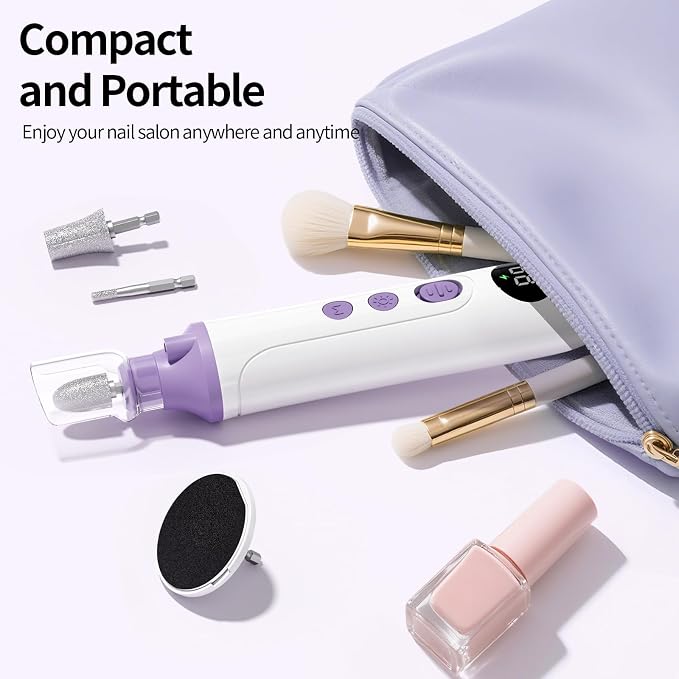 Professional Manicure Pedicure Kit, Cordless Electric Nail File - Image 9