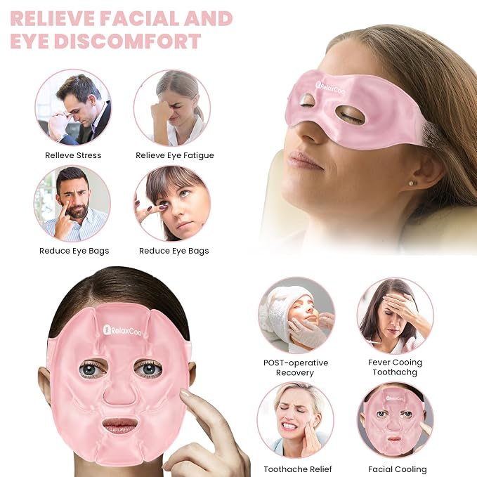 RelaxCoo Ice Face Eye Mask for Dark Circles and Puffiness Cold Warm Compress - Image 3