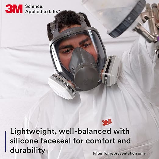 3M Full Facepiece Reusable Respirator 6900, Large Lens, ANSI High Impact Eye - Image 3