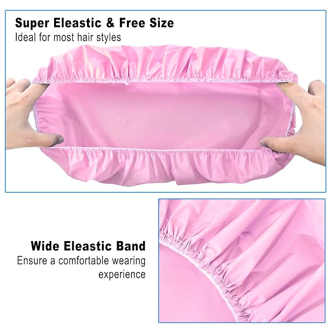 6 PCS Shower Caps for Women, Double Side Waterproof Shower Cap, Reusable - Image 6