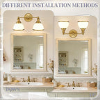 Hamilyeah 2-Light Gold Bathroom Vanity Light, Brushed Gold Wall Light Fixture - Image 6