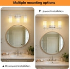 SOLFART Brushed Nickel Bathroom Light Fixtures, 3-Light Modern Vanity Light - Image 8
