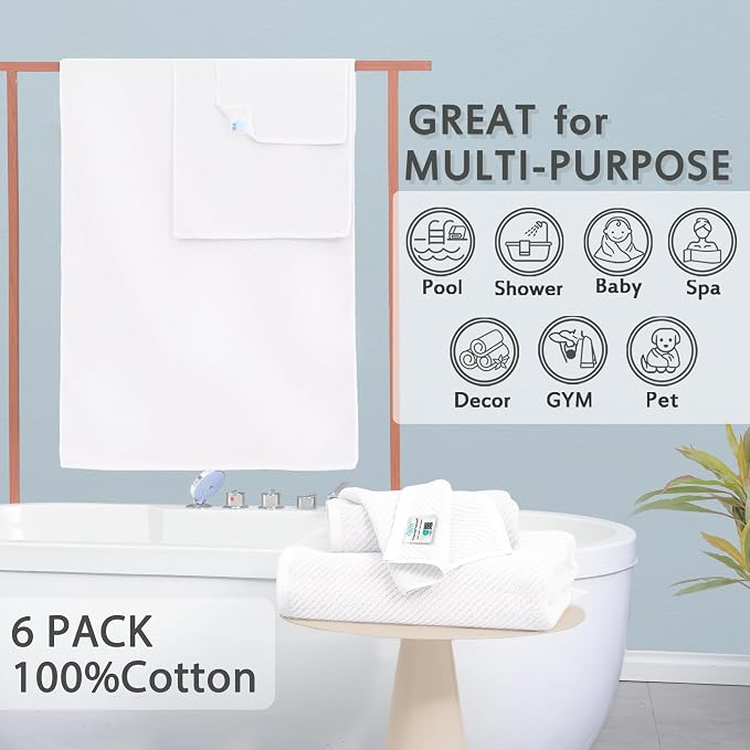 VOOVA & MOVAS White Towels Bathroom Sets - Image 3