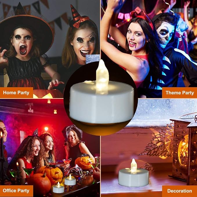 JUNPEI 50Pack Battery Tea Lights Candles- LED Tea Lights Realistic Bright - Image 5