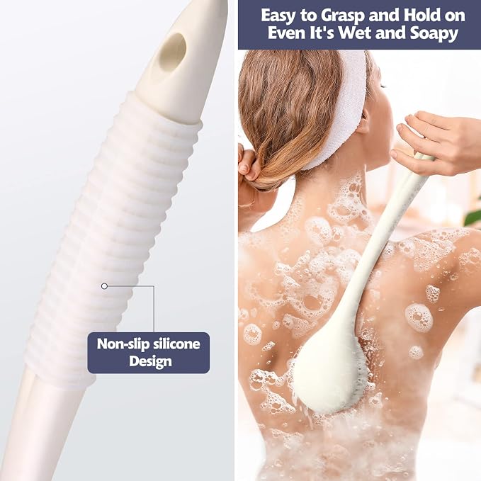 BEDELITE Back Scrubber for Shower, Soft Bath Brush Long Handle for Men & Women - Image 5